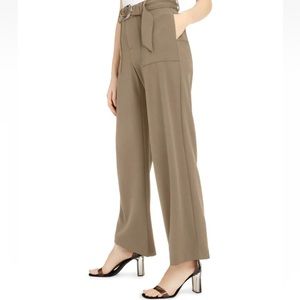 INC Plus Dress Pants Trousers Sz 22W Beige Stretch Wide Leg High Rise Career $89